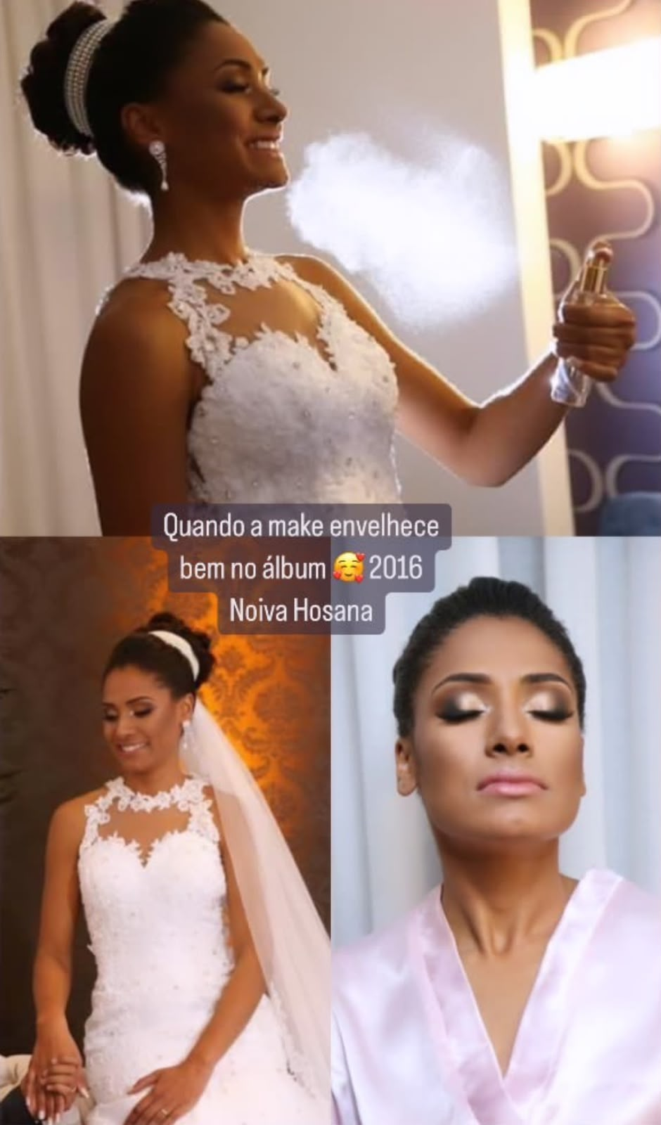 Noiva Hosana: penteado preso e maquiagem duradoura